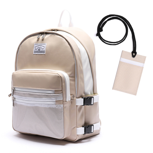 LEATHER 3D BACKPACK - BEIGE